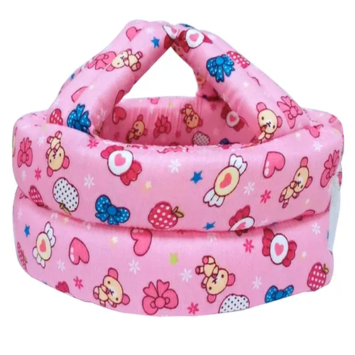 Vista 2 de IULONEE Casco ajustable para bebé, para bebé, para correr, caminar, gatear, casco para niños (caramelo rosa)