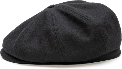 Vista 6 de Sterkowski Shelby Gorra de periódico 100% lana para hombre Elegante sombrero de papel de 8 paneles Gris-oscuro