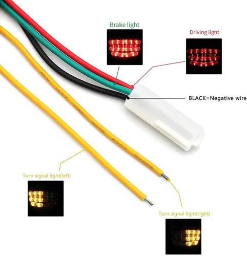 Vista 6 de MZS Luz trasera para motocicleta, LED integrada, señal de giro intermitente, lente ahumada compatible con YZF R1 2002-2003 / WR250R 2010-2017