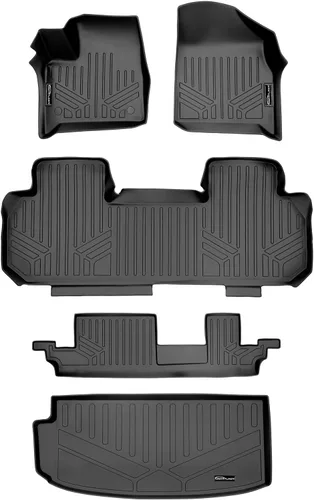 Vista 21 de SMARTLINER Juego de alfombrillas de piso de 2 filas compatibles con Chevrolet Traverse 2011-2017