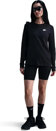 Vista 14 de Nike Sportswear Club - Camiseta de manga larga para mujer Negro/Blanco