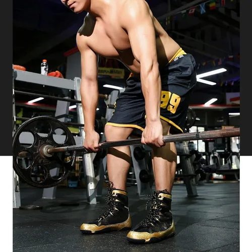Vista 9 de AIRFUL Zapatos de boxeo para hombre, zapatos de lucha libre para adolescentes, Muay Thai, kickboxing, boxeadores, tenis de artes marciales