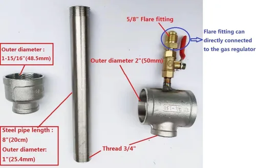 Vista 4 de Forja de gas propano portátil con puerta Solo quemador cuchillo que hace la herramienta para herrero Farrier