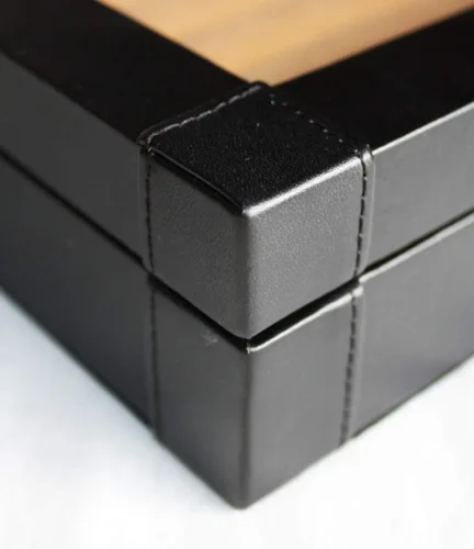 Vista 4 de TimelyBuys Caja de gemelos de piel sintética negra y organizador de anillos, joyero para gemelos, regalo del día del padre