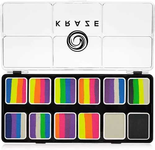 Vista 14 de Kraze FX Splash Glam - Paleta metálica de 6 colores para tartas divididas (6 gm) con pincel, activada por agua, hipoalergénica, segura, no tóxica