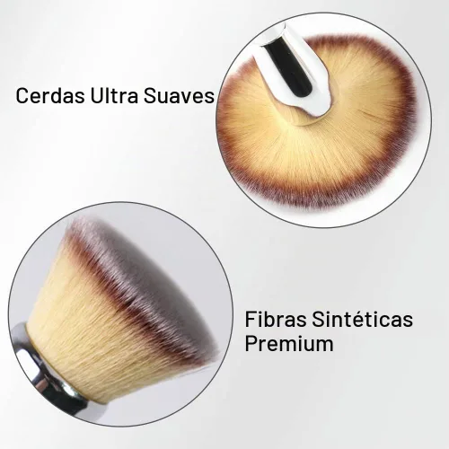 Vista 3 de Brocha de base de maquillaje con parte superior plana, Daubigny - gran brocha de polvo premium, brocha de maquillaje Kabuki duradera perfecta