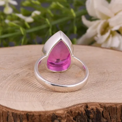 Vista 58 de PANOPLY Bio Pink Doublet Quartz Solid 925 Sterling Silver Ring for Women