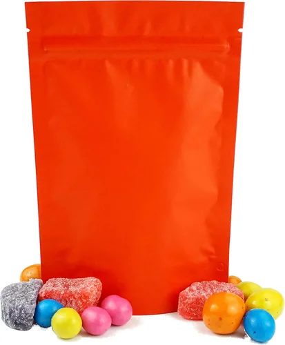 Vista 35 de 100 Bolsas de color mate de doble cara que se sostienen en posición vertical