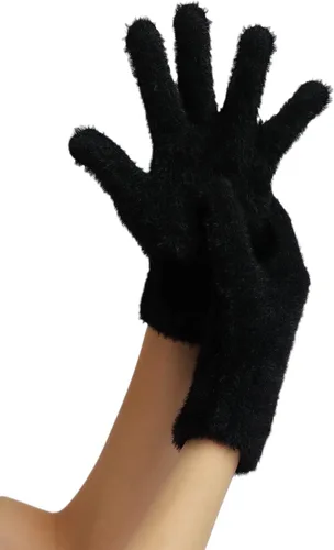 Vista 53 de Sahabowi Guantes de cuero para clima frío Manopla de lana cálida de invierno para mujeres