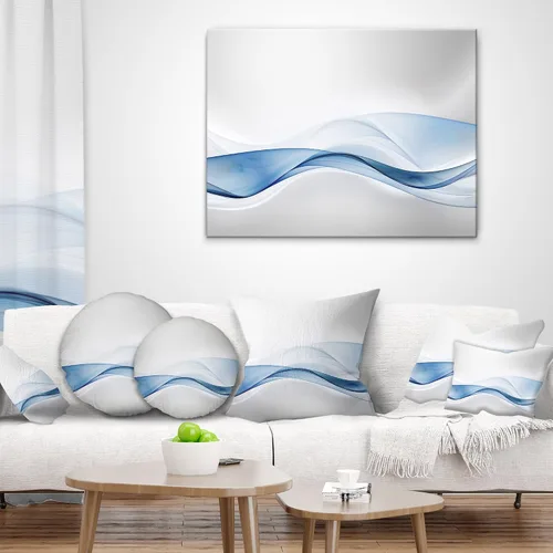 Vista 3 de Designart - Funda de cojín abstracta con ondas de agua 3D para sala de estar, sofá, 18 x 18 pulgadas