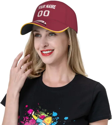 Vista 7 de Gorra personalizada con cualquier nombre y número ajustable, regalo personalizado para papá, hombres, mujeres, jóvenes, fanáticos de los deportes