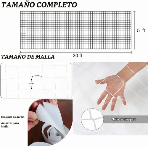 Vista 2 de BaseGoal - Red de celosía flexible para plantas de jardín, vid, cultivos, para todo tipo de clima