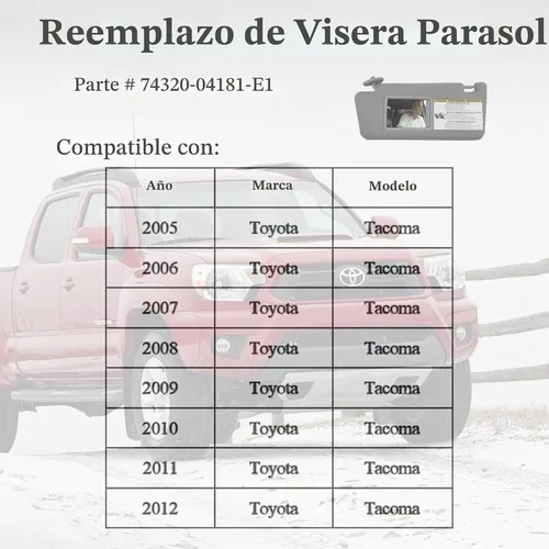 Vista 6 de SAILEAD 74320-04181-B1 - Visera lateral izquierda del conductor, sin luz