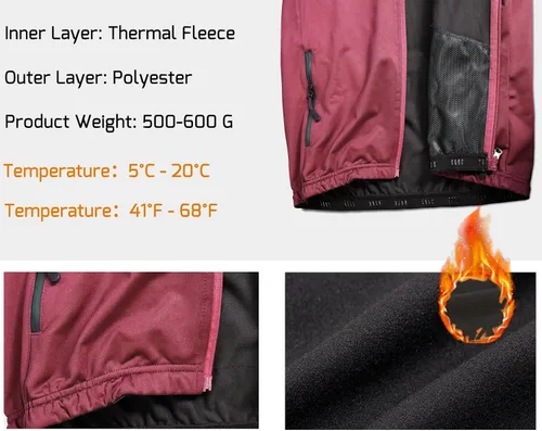 Vista 5 de Wulibike Cycling Jackets for Men, Reflective Running Jacket Men Winter Cycling Clothing Full Zip with Pocket
