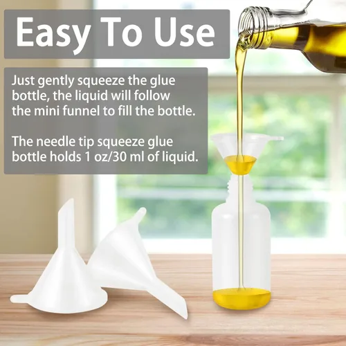 Vista 4 de 18 piezas de botellas aplicadoras de pegamento de punta de aguja de precisión, 6 colores 10 ml/1 oz botella de compresión de punta de aguja fina