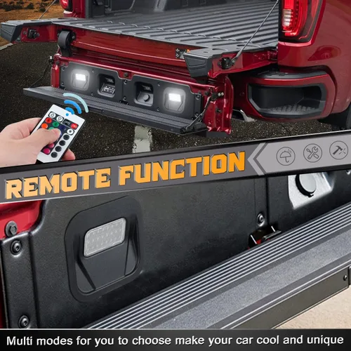 Vista 4 de Multipro Kit de Luz LED Flexible RGB Multicolor para Escalón de Compuerta Trasera y Plataforma de Camioneta Compatible con GMC Sierra 1500 2500 3500