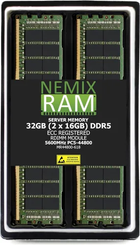 Vista 9 de NEMIX RAM Memoria de servidor registrado RDIMM ECC ECC RDIMM de 16 GB (1X16GB) DDR5 5600 MHz PC5-44800 1Rx8 1.1V CL46 288-PIN ECC RDIMM