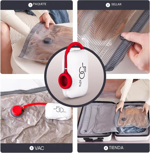 Vista 7 de VMstr Paquete de 9 bolsas de almacenamiento al vacío para viajes, bolsas de ahorro de espacio de tamaño de equipaje de mano para equipaje, ropa