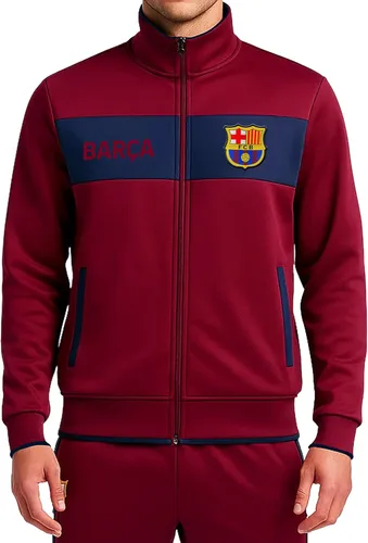 Vista 9 de Icon Sports Chaqueta deportiva de fútbol con licencia oficial del FC Barcelona, unisex para adultos