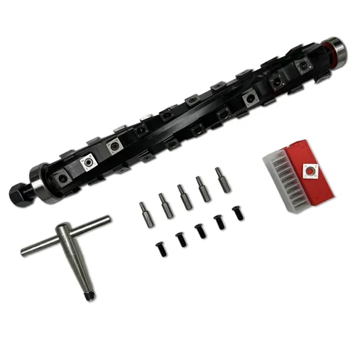 Vista 9 de Cabezal de corte helicoidal para cepilladora Dewalt Dw735/Dw735x con 4 filas de insertos de carburo, incluye tornillos y cuchillas de repuesto
