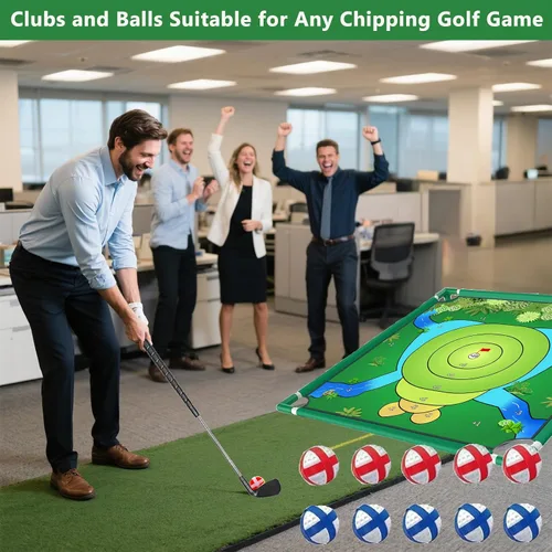 Vista 3 de Juego de astillado de golf, juego portátil de práctica de golf, divertido juego de patio familiar para interiores y exteriores, para patio trasero