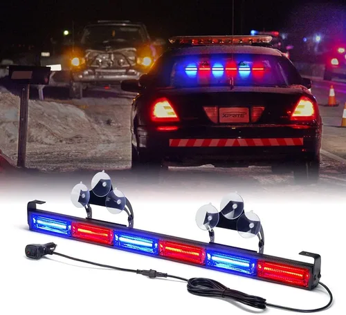 Vista 10 de Xprite Barra de luz estroboscópica COB LED de 27 pulgadas para asesor de tráfico de emergencia, 21 patrones intermitentes, barras de luz