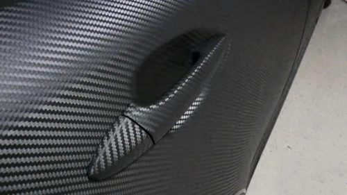 Vista 8 de 2 piezas de 4 x 8 pulgadas (10 x 20 cm) muestra de fibra de carbono negro genuino 3M 2080 para envoltura de vinilo de automóvil, película adhesiva