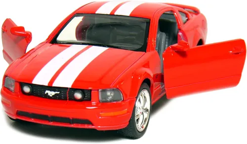 Vista 8 de KiNSMART - Ford Mustang GT 2006 escala 1:38 de 5 pulgadas, modelo de coche de juguete de metal fundido a presión (4 juegos de carrera)