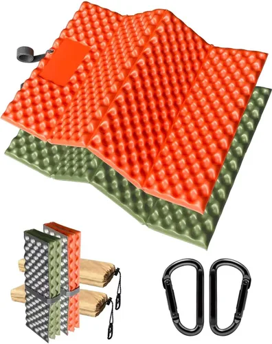 Vista 8 de Asiento de senderismo de espuma, almohadilla para sentarse, almohadillas para mochileros, cojín de asiento con clips de mosquetón, bolsa de Azul