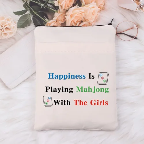 Vista 3 de MNIGIU Divertida bolsa de Mahjong con bolsillo Mahjong Lover Regalo de juego de mesa para fanáticos