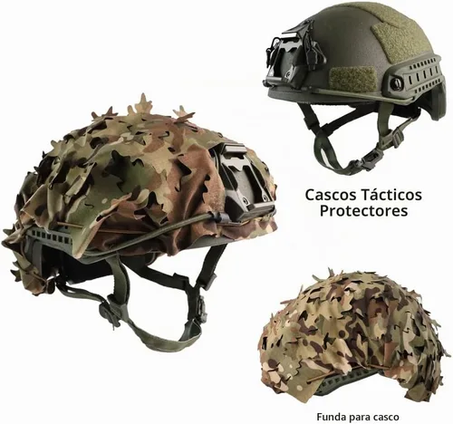 Vista 4 de Funda táctica para casco de malla transpirable, camuflaje camuflaje para casco táctico militar, combate, casco rápido Dp