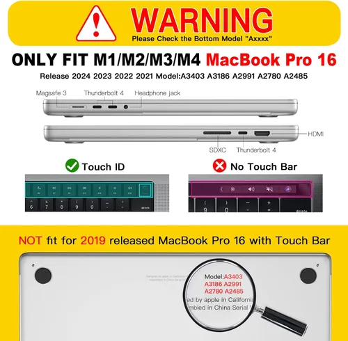 Vista 2 de CISSOOK Funda compatible con MacBook Pro de 16 pulgadas 2025 2024 2023 2022 2021 versión A3403 A3186 A2991 A2780 A2485, carcasa rígida para MacBook