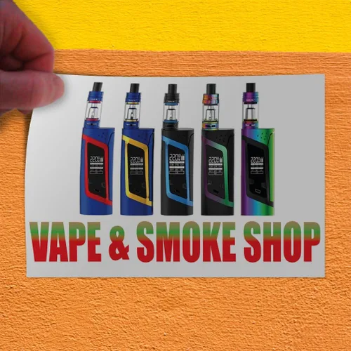Vista 3 de Adhesivo de vinilo para tienda de interiores de Vape & Smoke Shop - 9.25 x 24 pulgadas