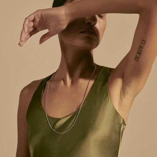 Vista 5 de Cadena clásica de plata de 0.079in para hombre
