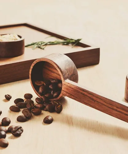 Vista 8 de Cucharas de madera para botes, cuchara de café, cuchara de café molido de madera estilo coreano de 16.8 cm, medición para granos molidos o té