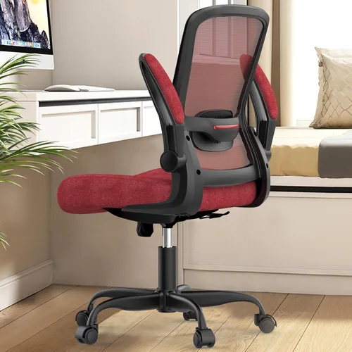 Vista 10 de Silla de oficina ergonómica con lumbar ajustable, reposabrazos abatible Marco negro