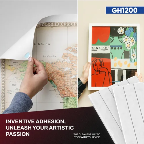 Vista 9 de GH1200 Masilla Adhesiva Pegajosa - Masilla para Pósters para Paredes sin Daño con Adhesivo Fuerte para Colgar Cuadros, Pósters y Decoraciones