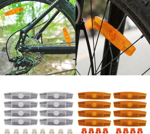 Vista 5 de NUEAYMS Reflector de radios para bicicleta de montaña, 8 piezas, llantas de acero en forma de pez, reflectores de radios, llantas de rueda