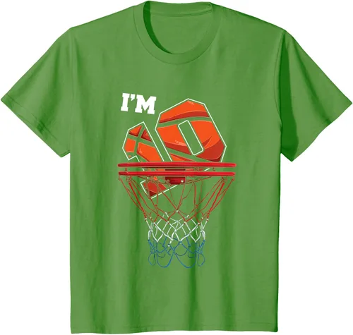 Vista 90 de Camiseta de regalo de cumpleaños con red de baloncesto de 10 años, Negro