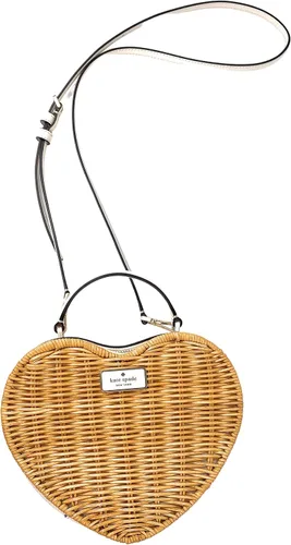 Vista 2 de Kate Spade New York Bolso cruzado de mimbre con corazón Love Shack, Pergamino