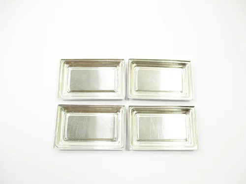Vista 3 de Accesorios en miniatura para casa de muñecas, 4 bandejas pequeñas de hojalata #L Suministro para panadería Dijes Deco - 8177