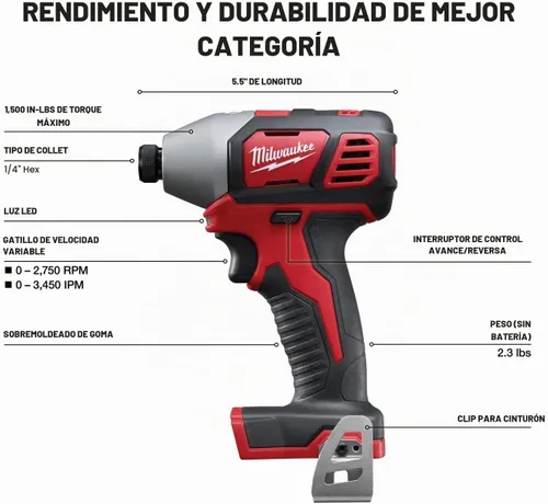 Vista 4 de Milwaukee 2696-24 M18 Kit de herramientas combinadas compactas inalámbricas