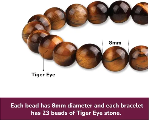 Vista 48 de Crystal Vibe Pulseras de cuentas de 0.315 in para mujeres y hombres, pulseras de cristal con piedras preciosas naturales, tamaño elástico ajustable
