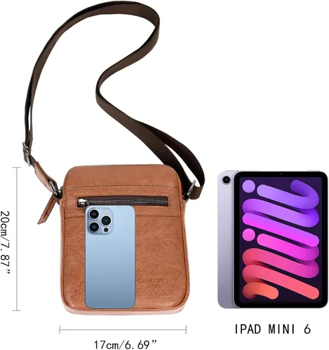 Vista 4 de SmallMedium Crossbody bag for men shoulder bag mens purse satchel leather messenger bag gift man