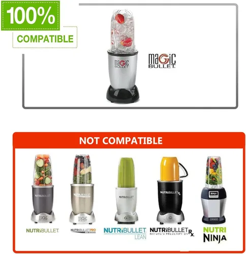 Vista 5 de Piezas de repuesto compatibles con Magic Bullet serie MB1001 de 250 W – Juego de accesorios de repuesto para licuadora prémium