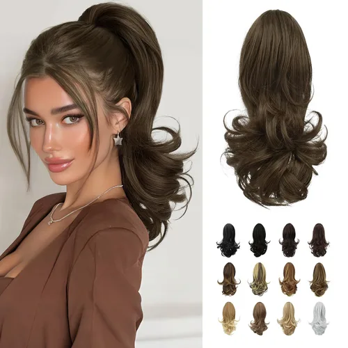 Vista 36 de SOFEIYAN Extensión de Cola de Caballo de 13" Larga y Rizada con Clip en Garra, Extensión de Cabello Sintético de Aspecto Natural para Mujeres