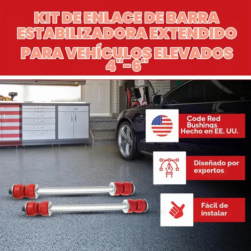 Vista 4 de Estabilizador de barra estabilizadora delantera de 4-6 pulgadas CODE RED Kit de eslabones de extremo resistente para Chevy Silverado Sierra 1500