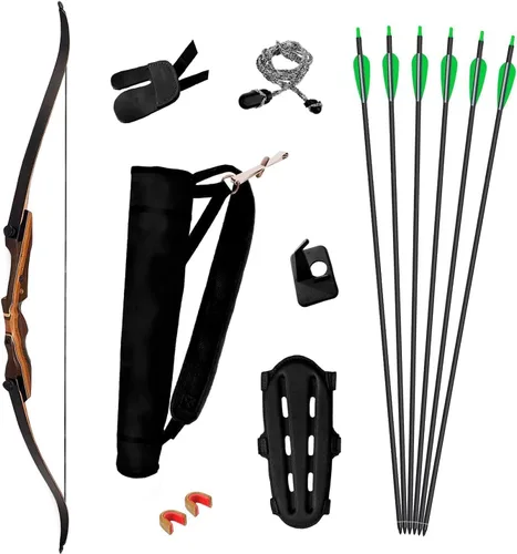 Vista 8 de Samick Sage Takedown - Juego de Arco Recurvo y Flecha - Juego Completo de Tiro con Arco Largo Listo para Usar de 62 Pulgadas - Incluye 6 Flechas