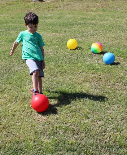 Vista 5 de Toys+ Dodgeball - Juego de pelotas de kickball de tamaño oficial, Dodge Ball, balonmano, cuatro cuadrados (paquete de 5 + bomba)