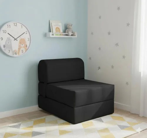 Vista 9 de D&D Futon Furniture. Silla plegable de espuma, sofá de estudio, colchón de espuma plegable para invitados (6 x 24 x 70 pulgadas, negro)